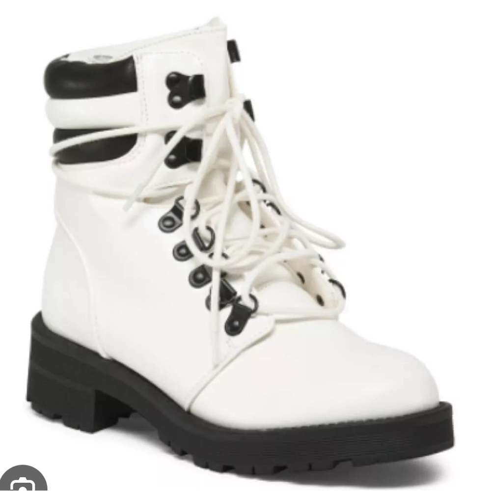 Mia Indigo White Combat Boot